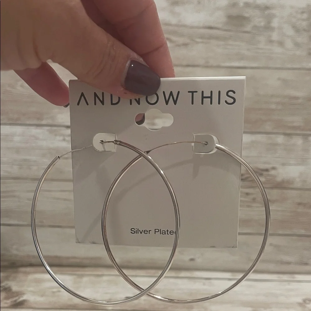 And Now‎ This Silver Hoop Earrings